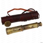 US HANDICRAFTS Handmade Brass Telescope East India Company 1818 Tracker Spyglass Scope Replica Antique 32 inch Large Vintage Souvenir with Hand-Stitched Leather Case