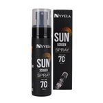 Nyvela Sunscreen Spray with Vitamin E, Sheer Zinc | UVA +UVB, SPF 70 PA+++ | Broad Spectrum Protection | Matte | Transparent | Protect From Harmful Rays | Easy Reapplication | Water Resistant 100 ml