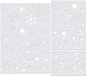 Jmkcoz Christmas Snowflake Stencil Template, Reusable Plastic Craft Drawing Painting Stencil Journal Template for Window Glass Wall Door Card Scrapbook Notebook Holiday Xmas Snow Flake Art DIY Project