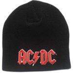 Ac/Dc Beanie Hat Classic Red 3D Band Logo Hells Bells New Official Black Size One Size