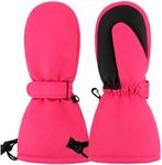 Duoyeree Waterproof Kids Mittens Gloves with Fleece Lined for Boys Girls Winter Snow Skiing Thick Insulated for Cold Weather, Pink