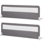 HONEY JOY Bed Rail for Toddlers, 71-in Extra Long, Portable Safety Bed Guardrail w/Double Safety Child Lock, Foldable Baby Bed Rail Guard, Fit King & Queen Full Twin Size Bed Mattress (Gray, 2 Pack)