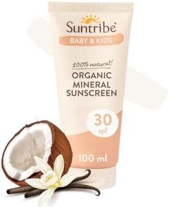 Suntribe Natural Baby & Kids Mineral Sunscreen SPF 30-100 ml, Organic, Perfume Free - 100% Natural & Reef Safe, Non-Nano Zinc Oxide, Water Resistant - “Best Mineral Sunscreen 2022” (The Independent)