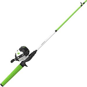 Zebco Roam Spincast Reel and Fishing Rod Combo, 6-Foot 2-Piece Fiberglass Fishing Pole with ComfortGrip Handle, QuickSet Anti-Reverse Fishing Reel, Pre-Spooled with 10-Pound Zebco Line, Green