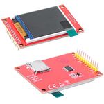 DIYmalls 1.8" inch TFT LCD Display Screen Module SPI ST7735S 128x160 5V/3.3V w/Card Slot for Arduino U N O 2560 ESP32 (Pack of 2)