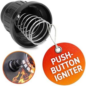 Barbecue Grill Igniter Replacement — BBQ Igniter Button Replacement with Threaded Cap, Wear-Resistant Spark Button for BBQ Burners, Fire Pits — Easy Install, Wide Compatibility with Outdoor Grills