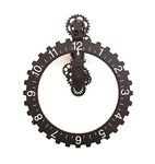 Kikkerland Big Wheel Hour Wall Clock, Black