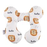 vocheer Baby Travel Pillow(Upgraded), Head and Neck Support Pillow for Pushchair, Car Seat,Stroller, Bouncer, Cotton（Lion）