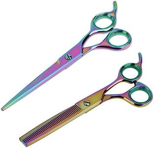Professional Dog Groomer Kit - Rainbow Straight Scissor and 42 Teteth Thinning Shears Pet - Trust the Quality and Expertise -Unmatched Precision and Comfort - Flawless Results - Gromming Dogs Kit
