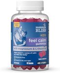 Mommy's Bliss Kids Feel Calm Gummies, Support a Sense of Calm and Relax The Body, Made with Magnesium, L-theanine, Sugar Free Raspberry Lemonade Flavor, Age 4+, 60 Gummies