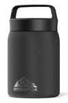 Hydrapeak 18 oz Insulated Food Thermos Hot and Cold, Soup Thermos, Food Thermos, Thermos for Hot Food, Vacuum Insulated Food Jar, Stainless Steel, for Office, Outdoor (Black)