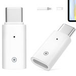 MoKo 2 Pack USB-C Charging Adapter Compatible with Apple Pencil 1st Generation, Male USBC to Female Charging Connector for iPad 10 & Apple Pen 1, No Bluetooth Pairing Only Charging, White