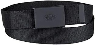 Dickies Women's Tonal Plaque Buckle Fabric Belt, Black