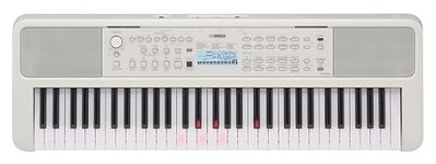 Yamaha 61-Key Portable Keyboard with Lighted Keys for Easy Learning, Music Rest, and Power Adapter EZ310