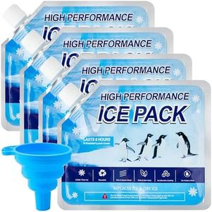 Omoojee Reusable Ice Packs for Cooler, 4 Pack Freezer Ice Packs for Lunch Boxes, Cooler Ice Packs for Camping Gear, Fishing, Medium