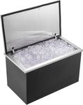 VEVOR Drop in Ice Bin Chest 20x20 inch Cooler Stainless Steel Outdoor with Cover Bar 40.9 qt Wine Drops Drain-Pipe & Drain Plug Included for Cold Beer, Silver