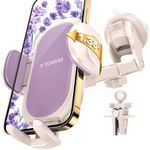 TORRAS Cell Phone Holder for Car [Beauty & Shield] 3 in 1 Car Phone Holder Mount Dashboard Air Vent Windshield for iPhone 14 13 12 11 Pro Max Samsung Galaxy Pink Purple