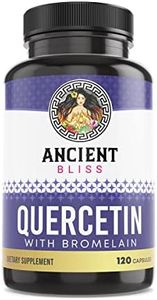 Ancient Bliss Quercetin with Bromelain | Quercetin 1000mg Bromelain 200mg per Serving | Supports Immune System, Joint Health, Respiratory Health & Overall Well-Being – 120 Capsules