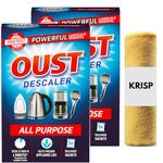 2 x 3 sachets Oust All Purpose Descaler for Kettle and Iron - Eco-Friendly Formula | Kettle Descaler Sachets Included | Effective Limescale Remover and Cleaner with KRISP Micro Fibre cleaning cloth
