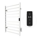 Odass | Towel Warmer | Built-in Timer with Led Indicators | Timer Modes: 1 H to 8 H, ON/Off | Temperature 30 to 60 °C (86 to 140 °F) | Wall Mounted | 10 Bars | Matt White