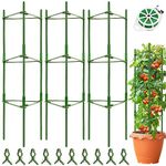 Riare 3 Pack Tomato Cage, 48 Inches Large Tomato Trellis, Adjustable Tall Garden Tomato Plant Cage Stakes, Plant Support Trellis for Garden Climbing Plants Flowers Vegetables Fruit Grow (3Pack)