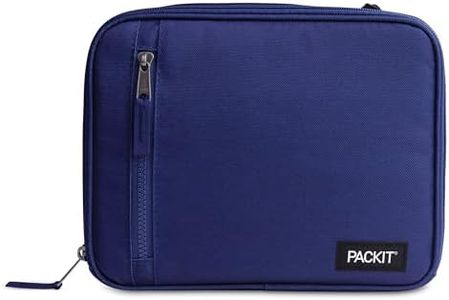 PackIt Freezable Classic Lunch Box, True Blue, Built with EcoFreeze® Technology, Collapsible, Reusable, Zip Closure with Front Pocket and Buckle Handle, for Work Lunches and Fresh Lunch On The Go