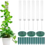 ZLHETWT 6Pcs Plastic Moss Poles for Plants, Stackable Moss Poles Kit with 3 Ties Tape 15 Labels Easy to Install Monstera Moss Support Pole Climbing Plants Poles for Potted Plants Climbing Plants