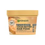 Garnier Ultimate Blends Cocoa Butter Hair Food Multi-Use Mask, Curl Restoring for Dry Curly Hair, Up to 72H Anti-Frizz, Boosted with Vitamins C, E, F, 400ml, No Artificial Colors, Cruelty Free, Vegan