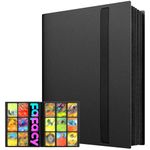 【2026】Trading Card Binder 9 Pocket, Hockey Card Binder with Sleeves Anti-open Strap Waterproof 20-Page 360 Game Cards Binder Holder Gift for Baseball/Soccer/Basketball/Football Cards Collector