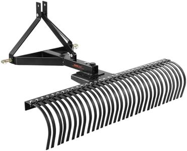 VEVOR Tow Behind Dethatcher, 60-inch Tow Dethatcher with 32 Steel Tines, 3-Point Lawn Dethatcher Rake with Attachments for Tractor, Landscape Rake for Garden, Farm, Grass