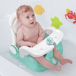 BabyBond Baby Bath Seat with Sitting & Lying 2 Modes, 3-Speed Adjustment, Powerful Suction Cups, Infant Bathtub Chair with Washable Pillow, Folding and Hanging