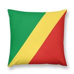 Cheyan Velvet Throw Pillow Covers Square Home Decor Cushion Sofa Couch Outdoor Unique Design to Decorate Pillowcases 26"x26" - Democratic Republic of The Congo Flag Decorations