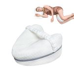 KIENG Knee Pillow for Sleeping On Side,Leg Pillow,Memory Foam Wedge Pillows Support Cushion with Removable,Pain Relief for Lower Back Sciatica Hip Joints(White)