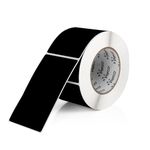 Perco Black 3x5 Inch Rectangle Sticker Labels with Permanent Adhesive - 500 Labels per Roll - Vibrant Colors, Strong Adhesion
