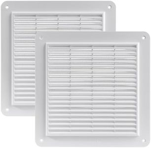Vent Systems 25.4 x 25.4 cm - Paquete de 2 cubiertas de ventilación de aire - Blanco - Rejilla de ventilación - Cubierta de parrilla - Pantalla de insectos integrada - Parte trasera recta, sin brida -