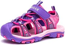 BODATU Girls' Summer Outdoor Sports Beach Closed-Toe Sandals Purple 1, 5 Toddler