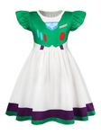 AmzBarley Buzz Astronaut Classic Girls' Costume Kid Cosplay Dress Halloween Role Play Novelty Dresses Age 4-5 Years Clothes