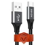 AGVEE [2 Pack 15ft] Durable Long USB-C Cable, Braided Type-C Fast Charging Cord USBC Charger Wire, Strengthen USBC Tip, for Playstation 5 PS5 DualSense Controller, Xbox Series S/X/Elite 2, Dark Gray