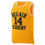 Micjersey Will Smith Jersey #14 The Fresh Prince of Bel Air Academy Basketball Jersey S-XXXL (Yellow, M)