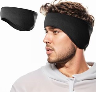 Polar Fleece Ear Warmers Headbands for Men Women,H HOME-MART Warm Ear Muffs Winter Headband, Best for Running Skiing Yoga Riding (Black)