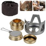 Mini Alcohol Burner, Ultralight Portable Aluminium Mini Copper Spirit Stove Camping Stove Alcohol Stove for Outdoor Camping Hiking BBQ Cooking Picnic