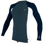 ONeill Mens Premium Skins Long Sleeve Rash Vest Top - Cadet Blue White Abyss - Easy Stretch Quick Dry UV Sun Protection