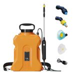 Garden Sprayer 12L,maxant Electric Sprayer for Gardening with 4 Adjustable Spray Nozzles Backpack Pressure Garden Chemical/Weed Killer Sprayer for Garden Watering Agriculture Weed Pest (12L-Orange)