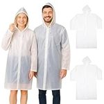 Bramble - 2 Pack Clear Portable Raincoats, Reusable EVA Hooded Waterproof Ponchos for Adults, One-Size Rain Poncho, Perfect for Festivals, Sports Events, Camping, Theme Park, Hiking