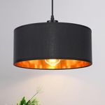 Frideko Lamp Shade - Modern Black Lampshades for Ceiling Lights with Gold Inner,Light Shade for Pendant Light and Floor Lamps,Lamp Shades for Bedroom,Hallway,Kitchen and Living Room