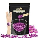 Lifestance Violet 450g Wax Beads, Coarse Hair Removal Formula, Hard Wax Beads for Brazilian Bikini - Legs - Underarm- Private Part, Waxing Beads with 10 Applicators for Wax Warmers