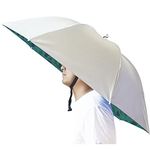 Bocampty Umbrella Hat, 37 inch Fishing Umbrella Hat Hands Free Foldable UV Protection Umbrella Cap Adjustable Headwear for Fishing Golf Camping Beach Gardening Sunshade Outdoor