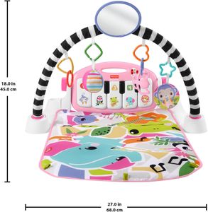 Fisher-Price Baby Activity Mat – Kick & Play Piano Gym, Pink, Musical Toy