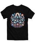 His'en'Her Shiva Printed Tshirt for Men (Design: Shiva's Cosmic Dance, Black, Large)