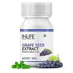 INLIFE Grape Seed Extract (Proanthocyanidins > 95%) Antioxidant, 400 mg - 60 Vegetarian Capsules (Pack of 1, 60)